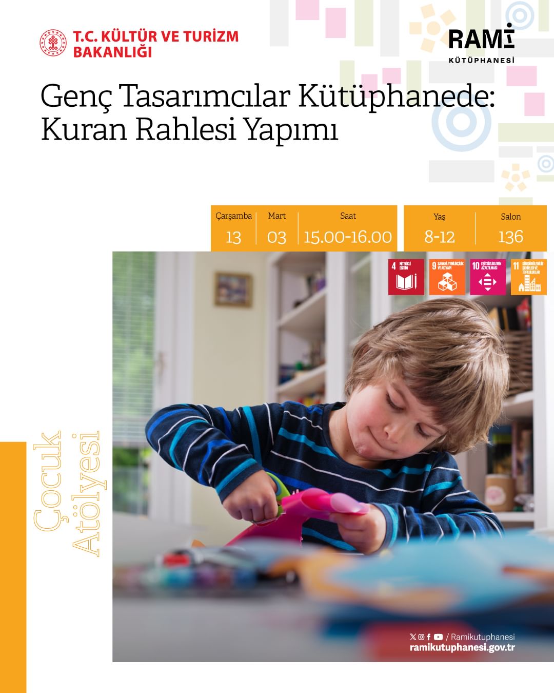 Rami Kütüphanesi - Genç Tasarımcılar Kütüphanede: Kuran Rahlesi Yapımı Çocuk Atölyesi